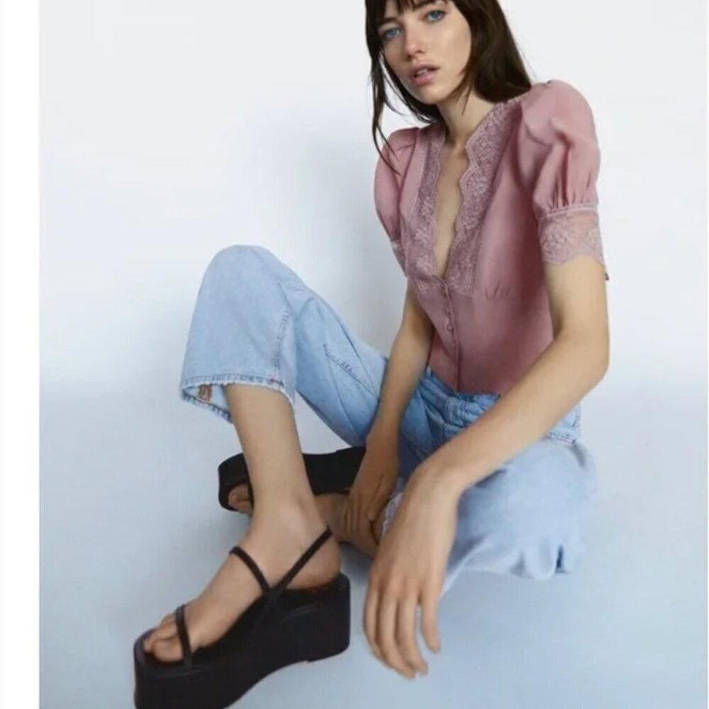 Zara Cropped Lace Top Sizes XS, M NEW WITH TAG!